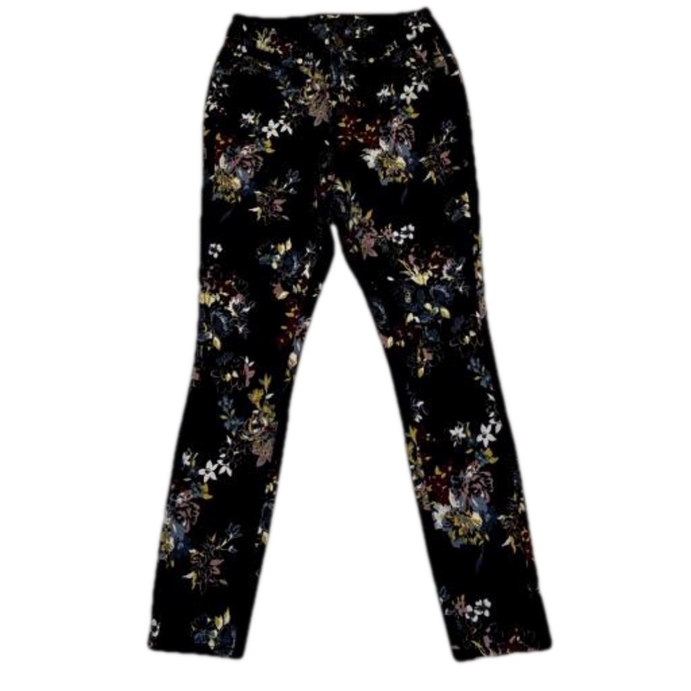 GILI Dual Stretch Colored Denim Ankle Jeggings Jeans Black Floral Size 2 NEW